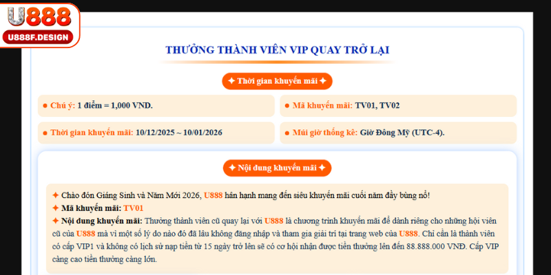 Điều kiện để trở thành hội viên VIP U888